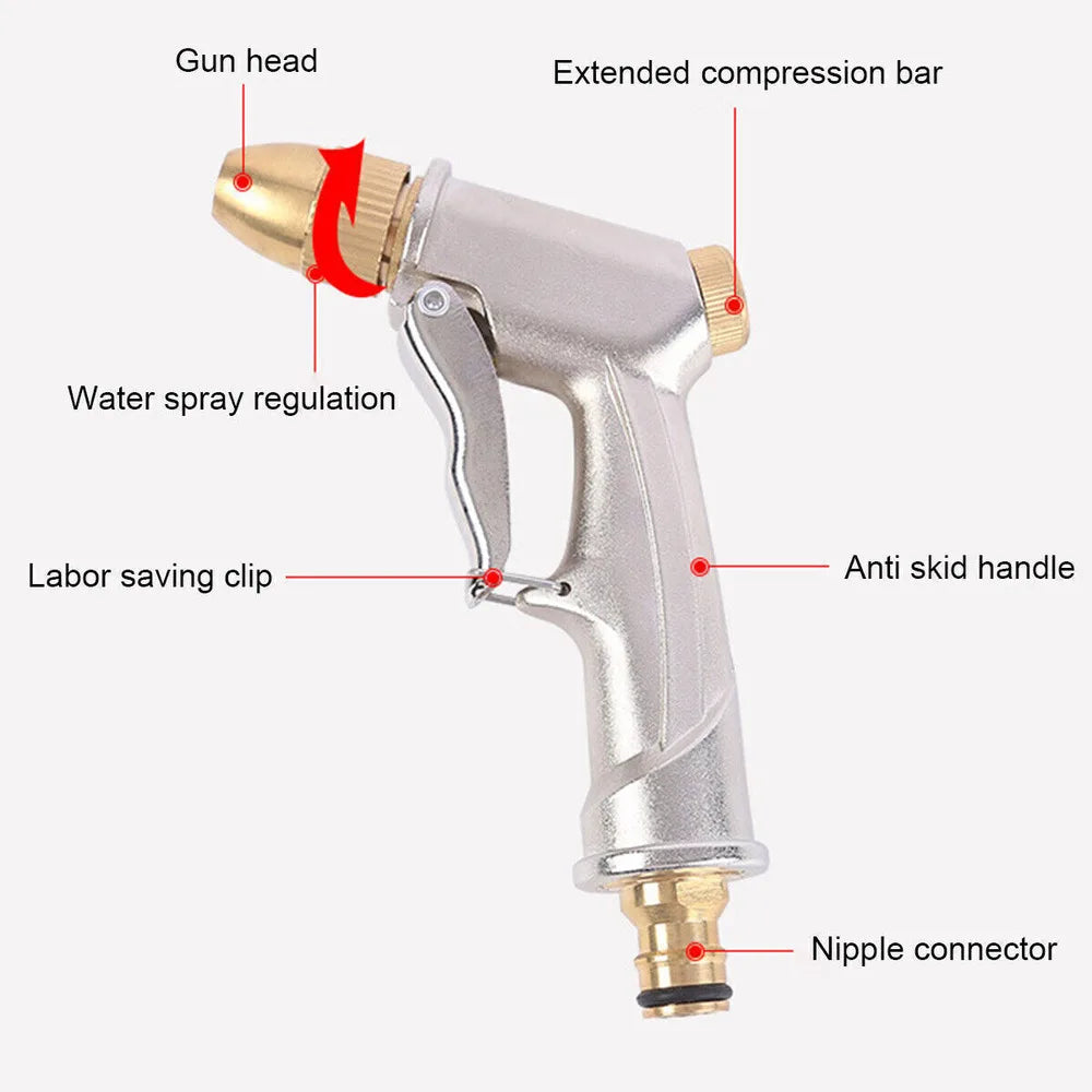 High Pressure metal Garden Water Spray Gardening Sprayer Water Hose Jet Household Lawn Car Washing Guns Yard Watering Sprinkle