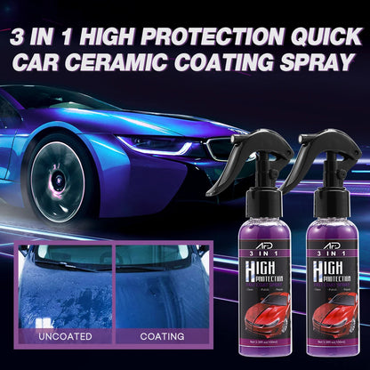 3 In 1 Car Ceramic Coating Spray 100ml Auto Nano Ceramic Coating Car Exterior Scratch Restorer Ceramic Spray Coating