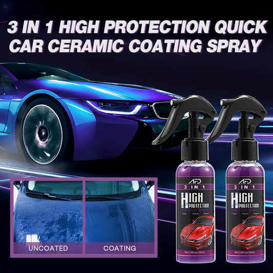 3 In 1 Car Ceramic Coating Spray 100ml Auto Nano Ceramic Coating Car Exterior Scratch Restorer Ceramic Spray Coating