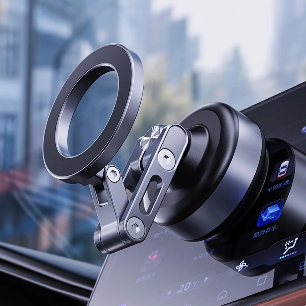 Foldable Magnetic Electric Vacuum Car Phone Holder 360° Rotating Vacuum Adsorption Car Mount Mobile Phone Holder Aluminum Alloy
