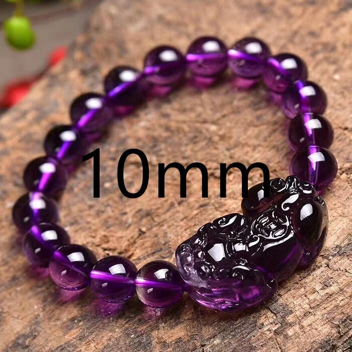 Natural Purple Amethyst Quartz Bracelet 10mm 8mm 9mm Round Beads Pi Xiu Shape Bracelet Women Men Crystal Fashion Hot AAAAA