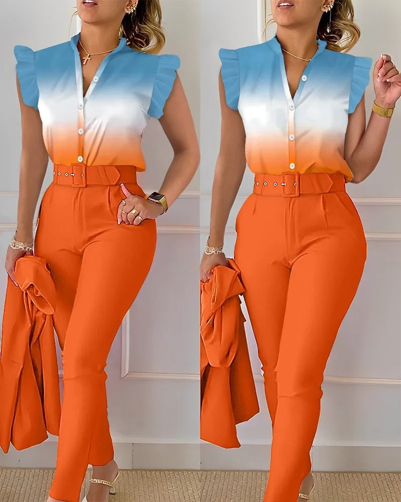 Elegant Women Two Piece Set Suits
