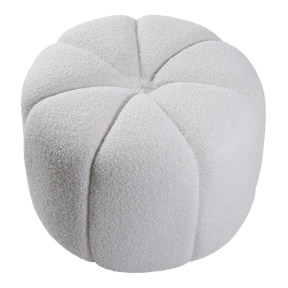 Round Shape Teddy Fabric Multifunctional Household Footstool