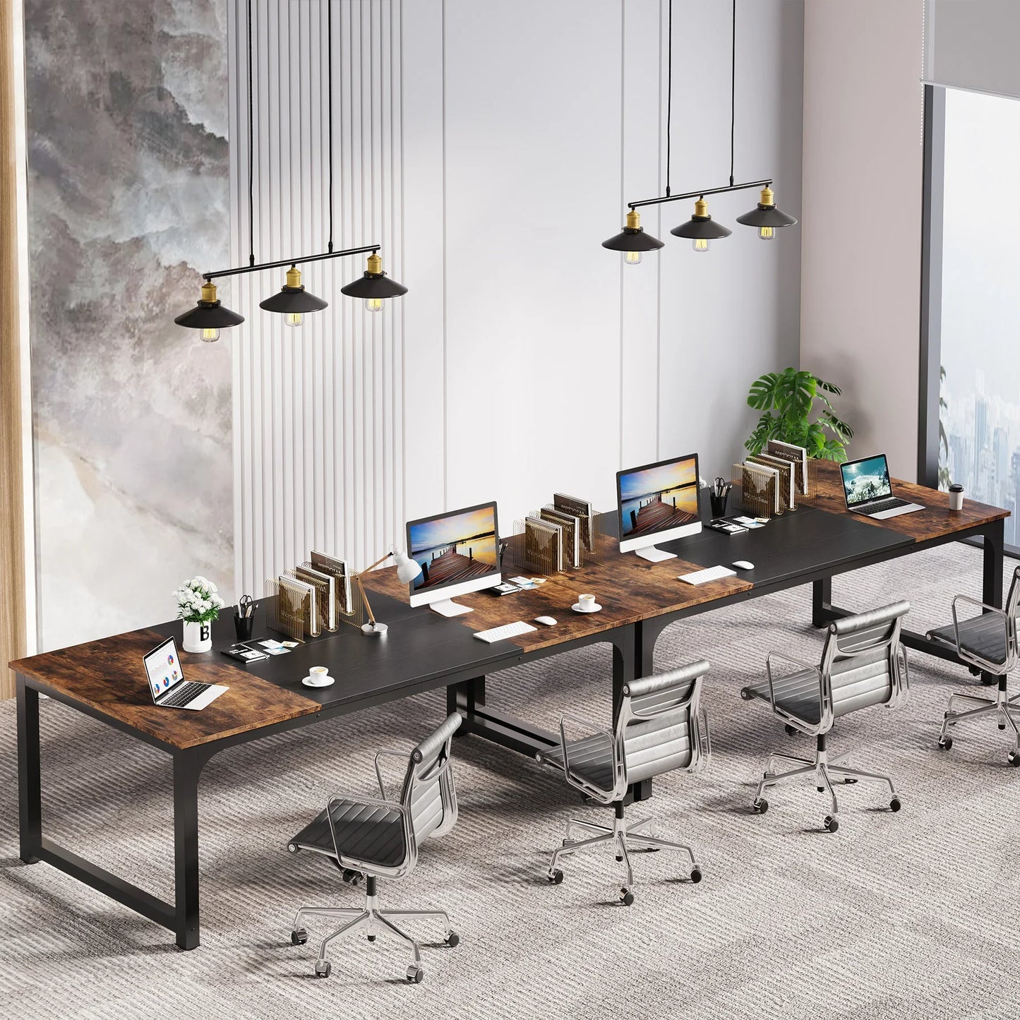 Modern Computer Desk Large Office Desk Computer Table Study Writing Desk Workstation for Home Office