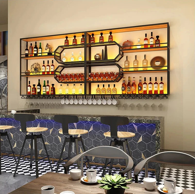 Drinks Bar Cabinet Portable Shelves Luxury Whiskey Iron Wine Rack Outdoor Home Open Cabinets Display Vitrinas Full Bar Furniture