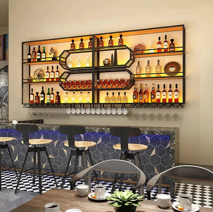 Drinks Bar Cabinet Portable Shelves Luxury Whiskey Iron Wine Rack Outdoor Home Open Cabinets Display Vitrinas Full Bar Furniture