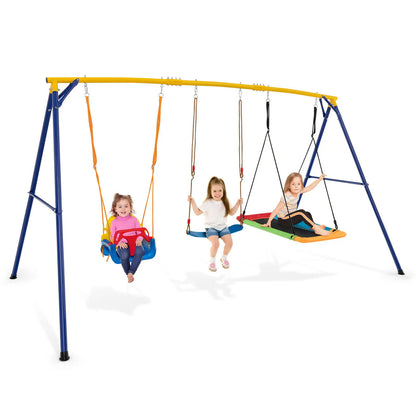 ERGOMASTER 300 kg Heavy Duty Swing Set Backyard Kids Swing Set Indoor & Outdoor Playset