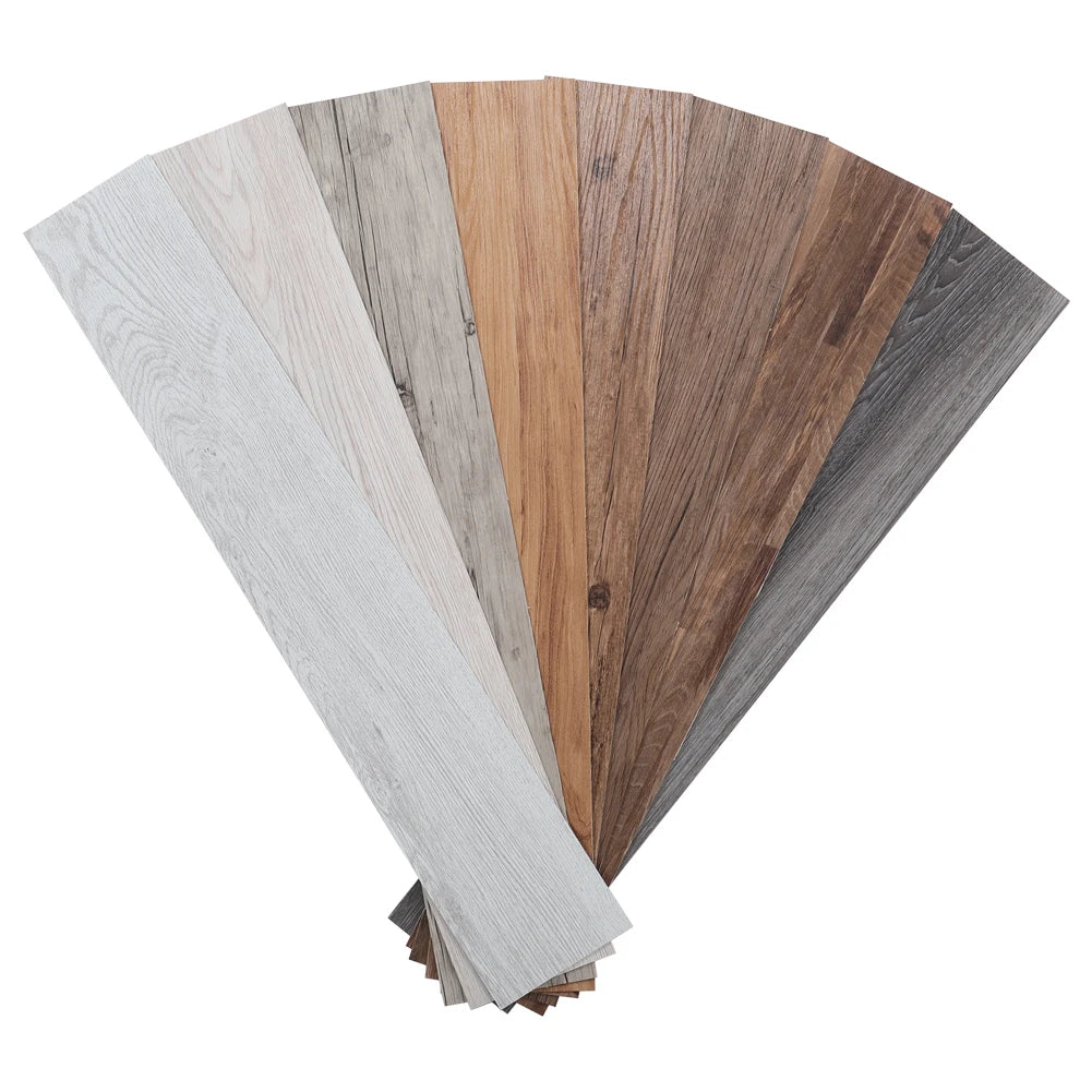 Livingandhome 36pcs Rustic Lifelike Wood Grain Self-adhesive PVC Flooring Laminate Flooring Planks for Home Decor