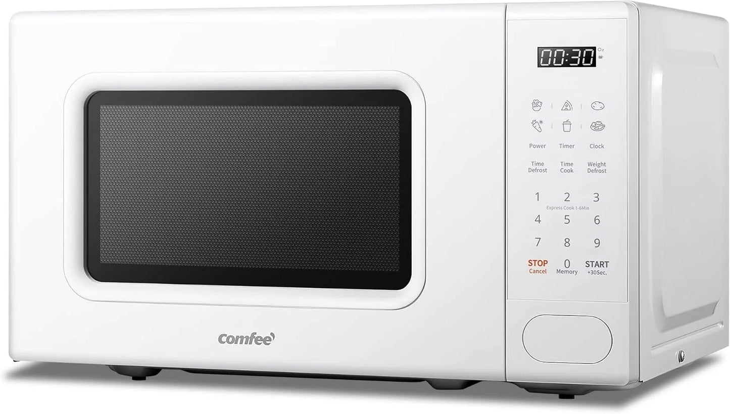 COMFEE 700w 20 Litre Digital Microwave Oven with 6 Cooking Presets, Express Cook, 11 Power Levels, Defrost, and Memory Function
