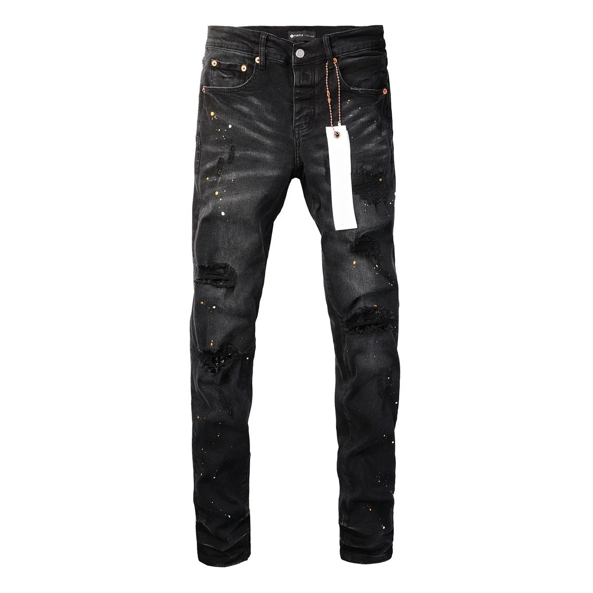 Brand Jeans American High Street Paint Hole Black