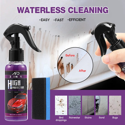 3 In 1 Car Ceramic Coating Spray 100ml Auto Nano Ceramic Coating Car Exterior Scratch Restorer Ceramic Spray Coating