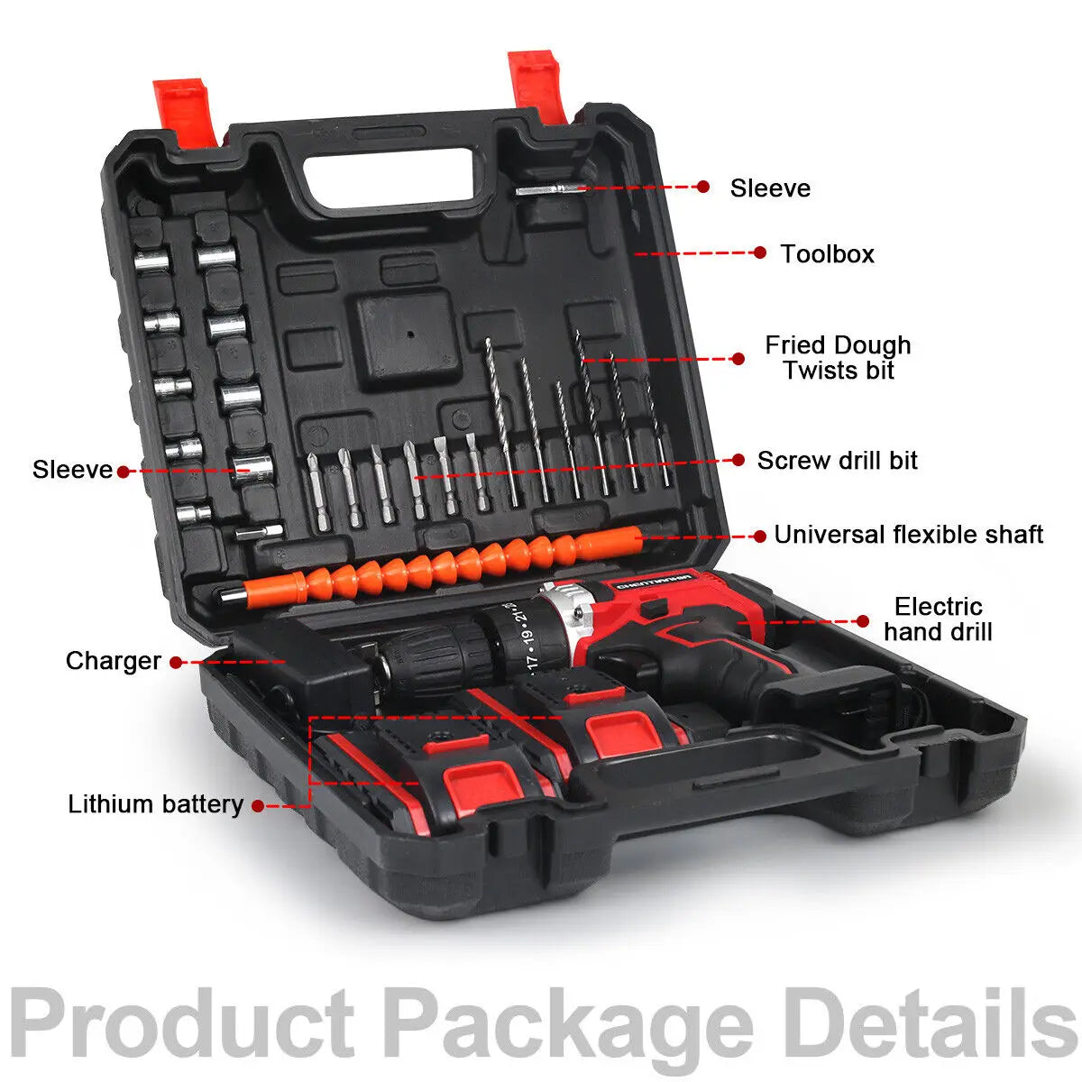 21V Cordless Impact Drill Electric Screwdriver Electric Hammer Drill Mini Wireless Hand Drill  Home DIY Electric Power Tools