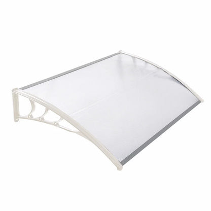Door Canopy Awning Window Rain Snow Shelter Curved Sheet, White 120CM