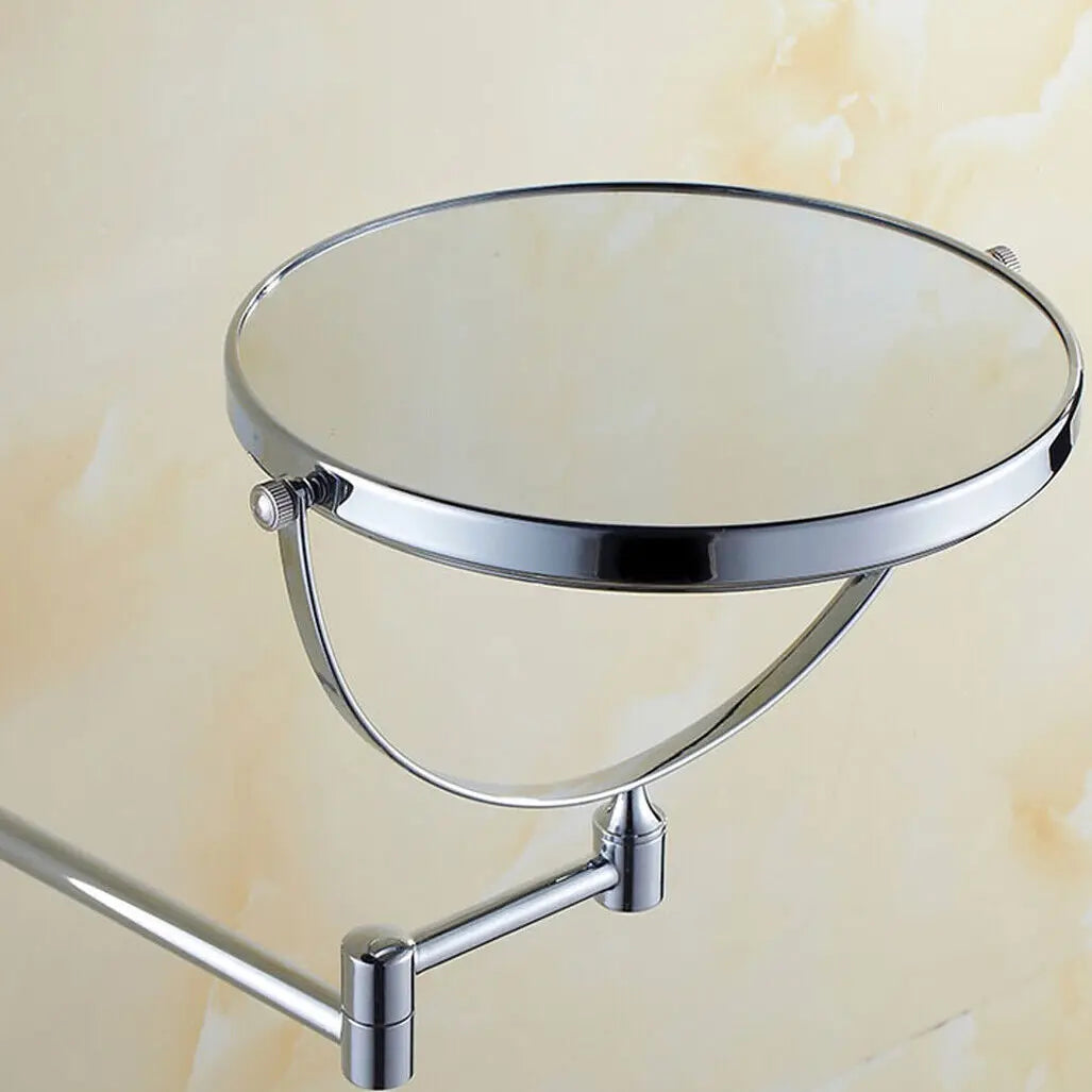 9" Bathroom Wall Shaving Makeup Mirror Telescopic Beauty Mirror 5x Magnification AB Double sided design A(1:1) B(1:5)