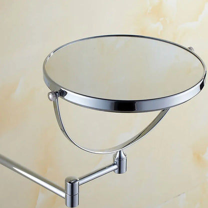 9" Bathroom Wall Shaving Makeup Mirror Telescopic Beauty Mirror 5x Magnification AB Double sided design A(1:1) B(1:5)