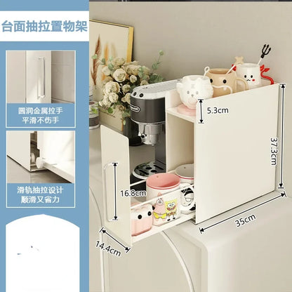 Recommend Cream Wind Dust Mug Storage Shelves Pull Metal Dust Cup Holder Home Kitchen Desktop Coffee Capsule Storage Drawer