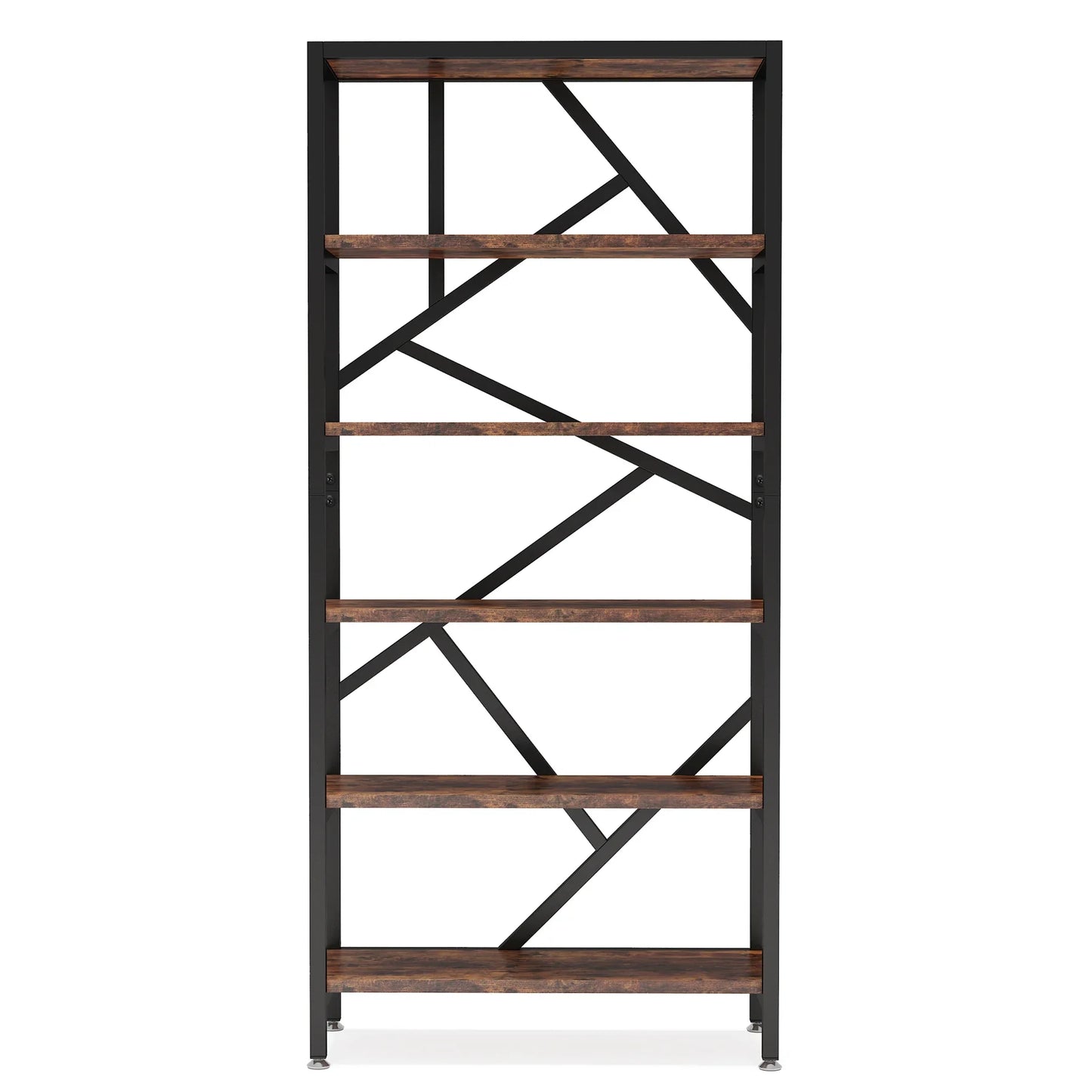 Bookshelf 71" Industrial Etagere Bookcase 5 Shelf Display Rack For Living Room