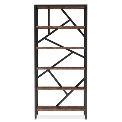 Bookshelf 71" Industrial Etagere Bookcase 5 Shelf Display Rack For Living Room