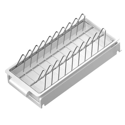 Pull Out Dish Rack Drawer Kitchen Sliding Dish Drainer Organizer Multi-Level Pull Out Storage Sink Cabinet