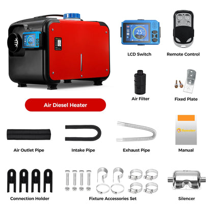 Sunster 8KW Diesel Air Heater All in One 12V Universal Car Parking Heater LCD  Remote Control  For Car Trailer Truck