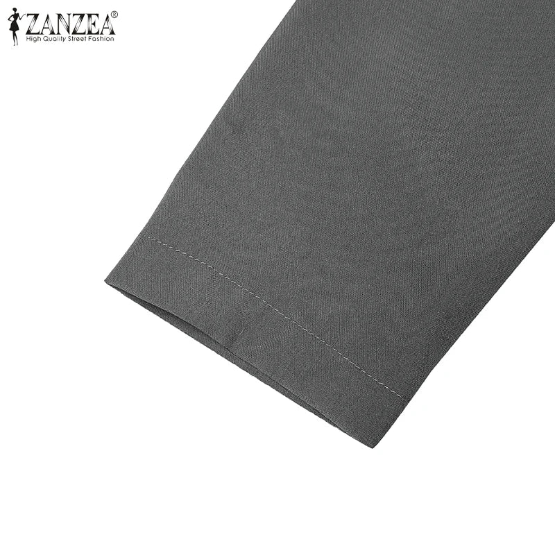 Autumn Pleated Sundress ZANZEA Spring Patchwork Maxi Dresses Women Long Sleeve Party Work Dress Fashion Casual Holiday Robe 2024