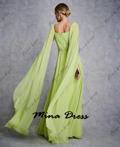 Mina Customized Gala Dresses Woman 2024 for Party Dress Es Square Collar Wedding Guest Dress Women With Cloak Ball Gowns Evening