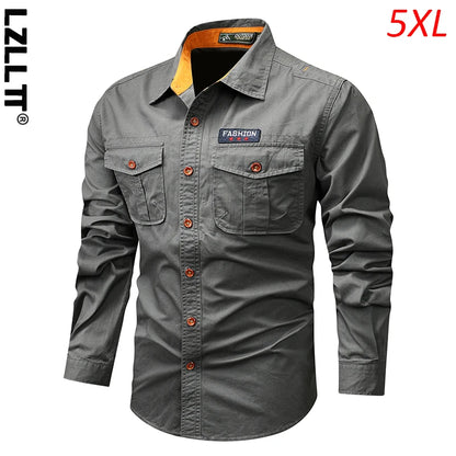 Cargo Cotton Long Sleeve Shirts