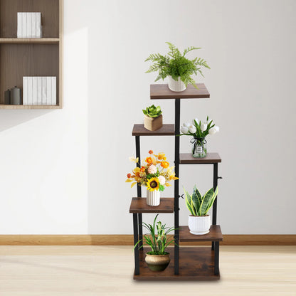 Plant Stand Large Multi-Tier Metal Wooden Flower Pots Shelf Plant Display Corner Stand for Patio Garden Living Room Balcony