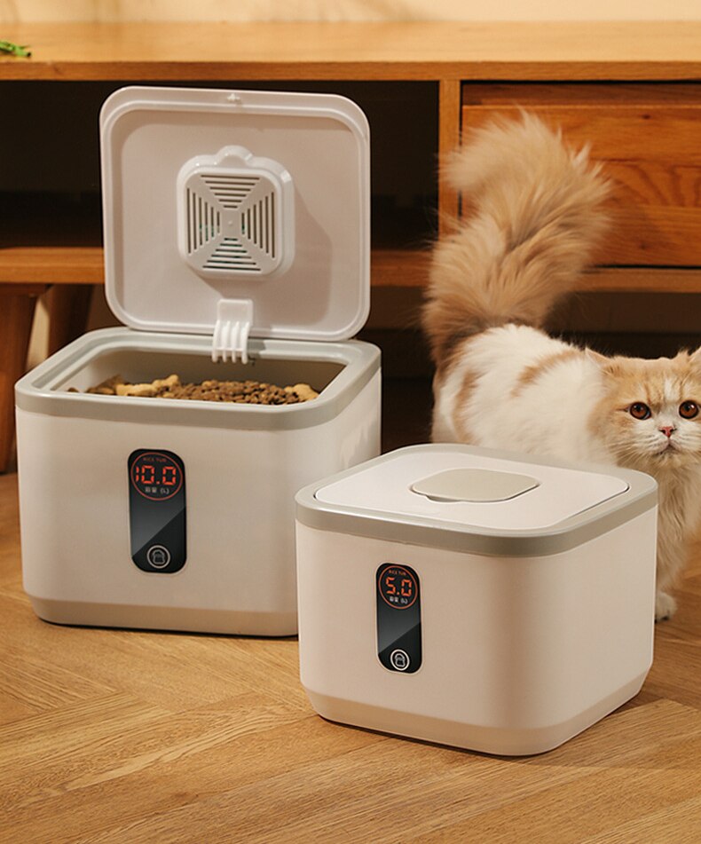 Sealed Large storage for Dog and Cat Food.