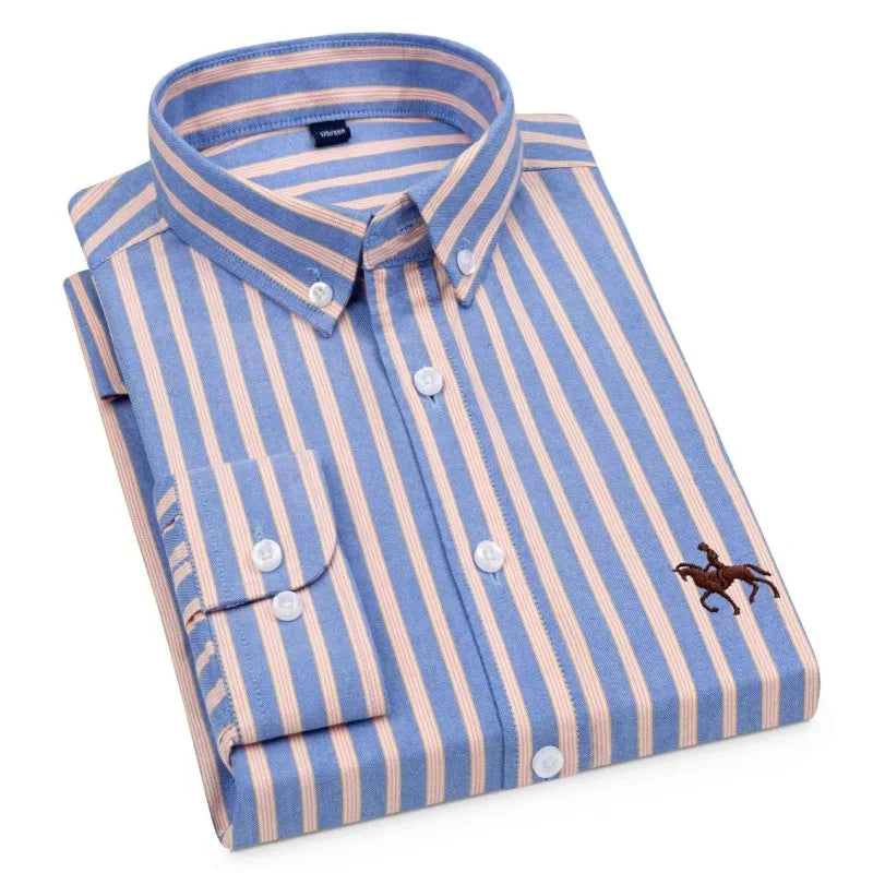 S-7XL Plus Size New Men's 100% Cotton Oxford Shirts