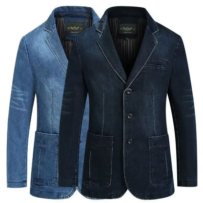 Mens Denim Slim Fitting Blazer Coats