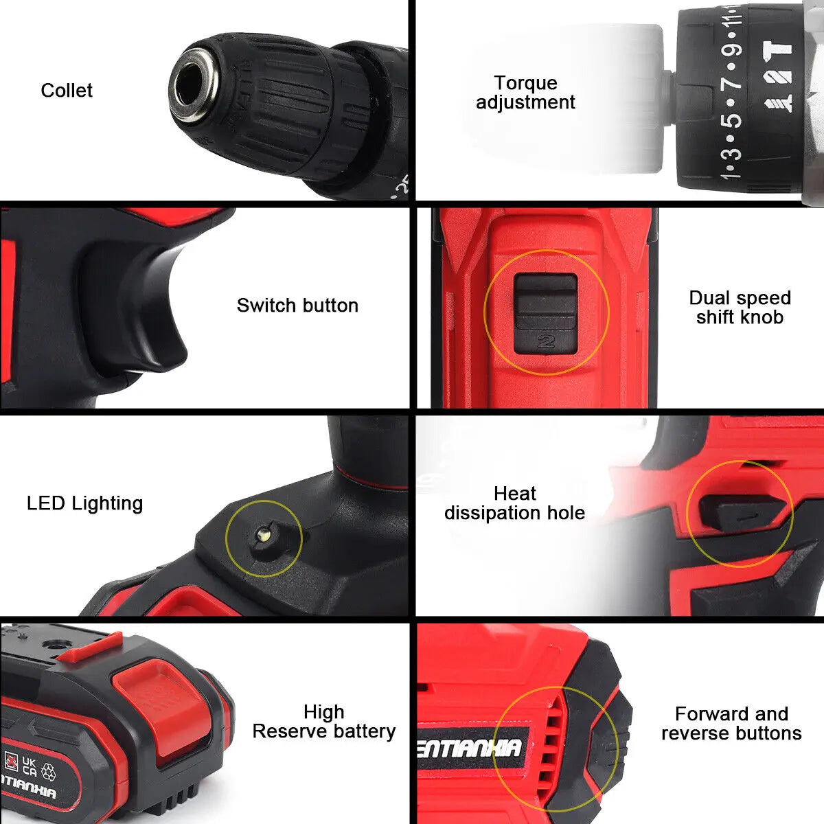 21V Cordless Impact Drill Electric Screwdriver Electric Hammer Drill Mini Wireless Hand Drill  Home DIY Electric Power Tools