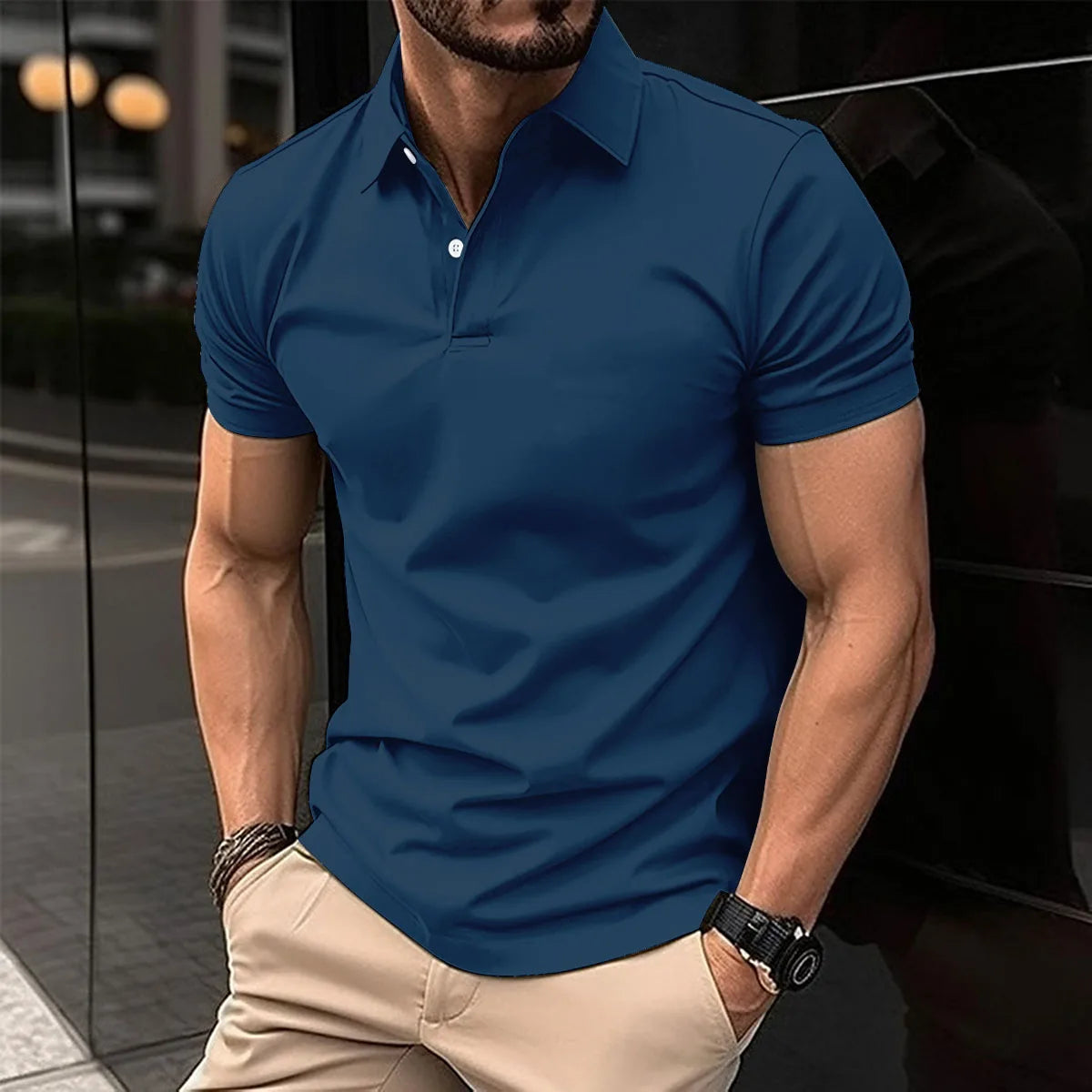 Men's Short-sleeved T-Shirt Cool Breathable POLO Shirt .