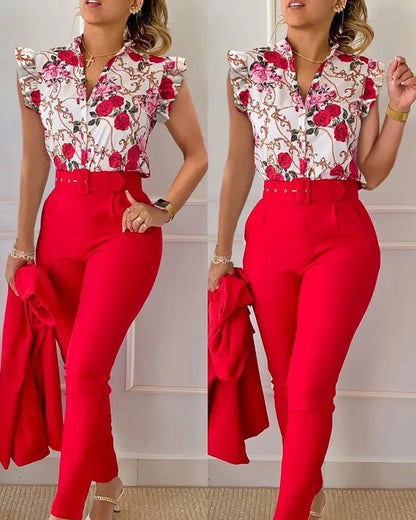 Elegant Women Two Piece Set Suits