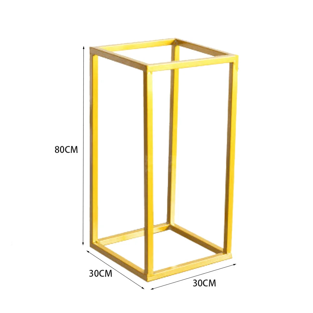 White/Gold Column Flower Stand for Wedding Decoration