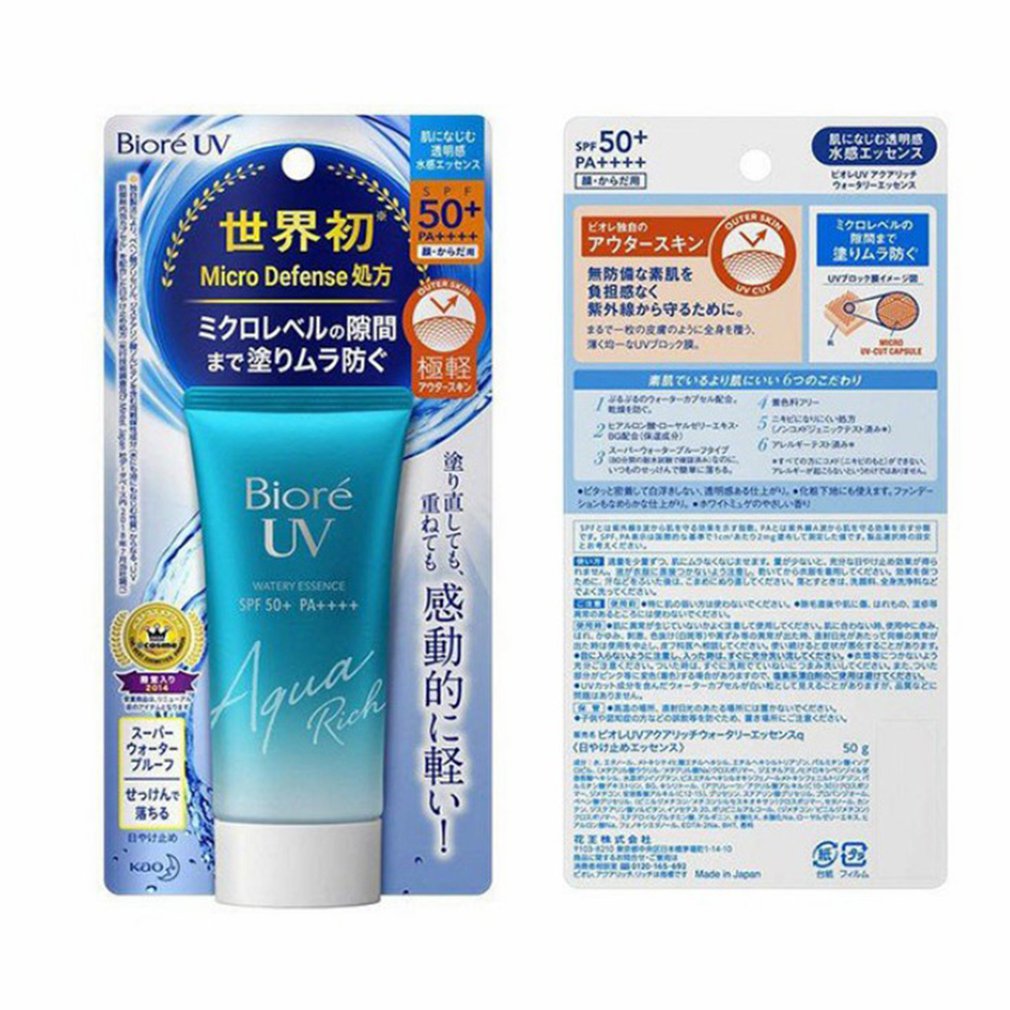 Biore UV Aqua Sunscreen, UVA UVB Protection Lotion for Men/Women Moisturizing, Waterproof