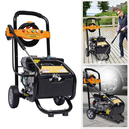 7.5Hp High Pressure Gasoline Washing Machine Petrol Pressure Washer with Gun Hose Nozzles Ohv 420CC 2465 Psi /170 Bar