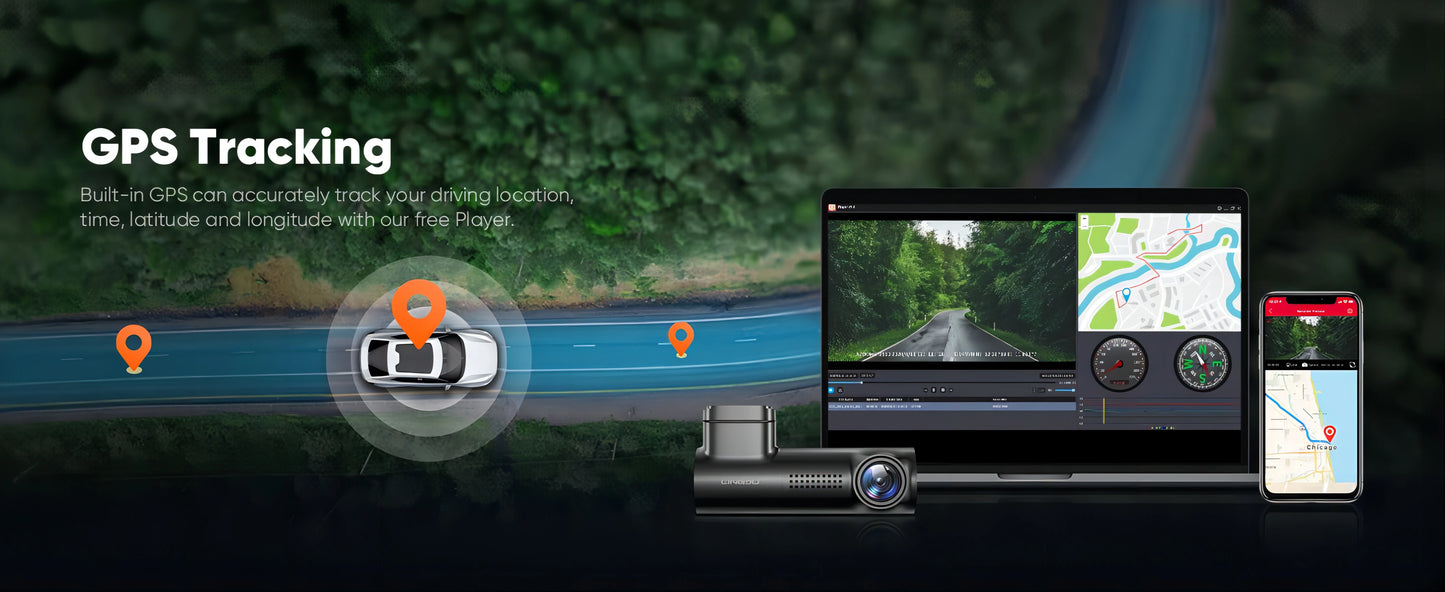 LINGDU D100 Dash Cam 2.5K 1440P Dash Camera for Cars WiFi Built in GPS Smart Voice Control 24H Parking Monitor WDR Night Vision