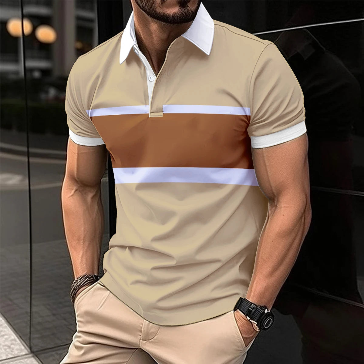 Men's Short-sleeved T-Shirt Cool Breathable POLO Shirt .