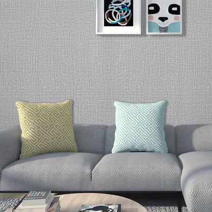 Grey Linen Textured PVC Self-adhesive Wallpaper, Waterproof and Moisture-resistant, 1000cm L x 45cm W