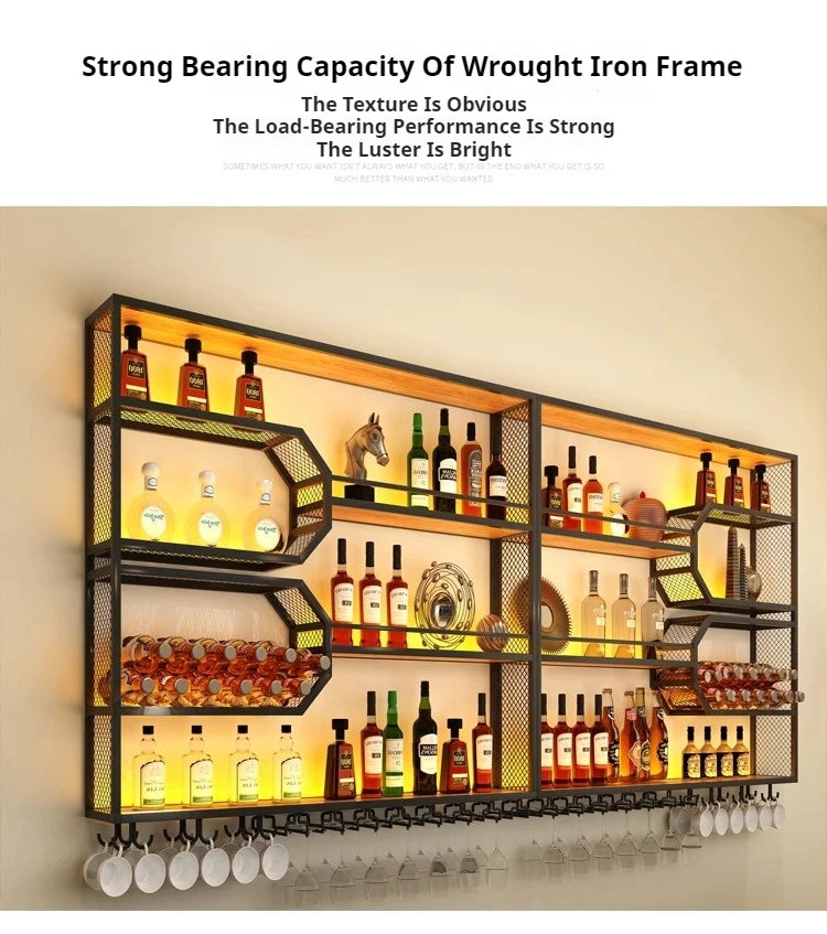 Drinks Bar Cabinet Portable Shelves Luxury Whiskey Iron Wine Rack Outdoor Home Open Cabinets Display Vitrinas Full Bar Furniture