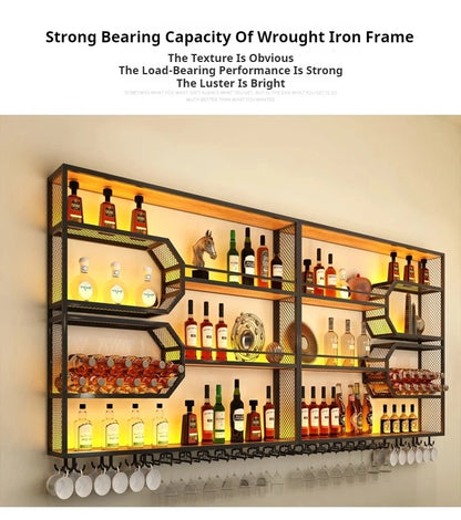 Drinks Bar Cabinet Portable Shelves Luxury Whiskey Iron Wine Rack Outdoor Home Open Cabinets Display Vitrinas Full Bar Furniture