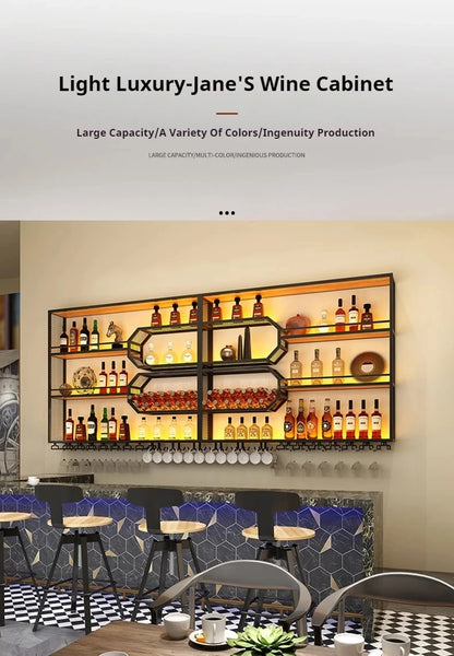 Drinks Bar Cabinet Portable Shelves Luxury Whiskey Iron Wine Rack Outdoor Home Open Cabinets Display Vitrinas Full Bar Furniture