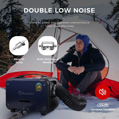 8KW 12V&24V portable Diesel Air Heater bluetooth App & Remote Control Ultra quiet Night Heater for RV car campervan tent home