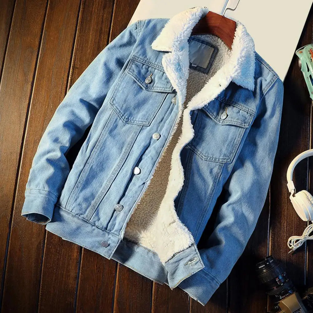 Super Soft  Popular Lapel Buttons Jeans Jacket