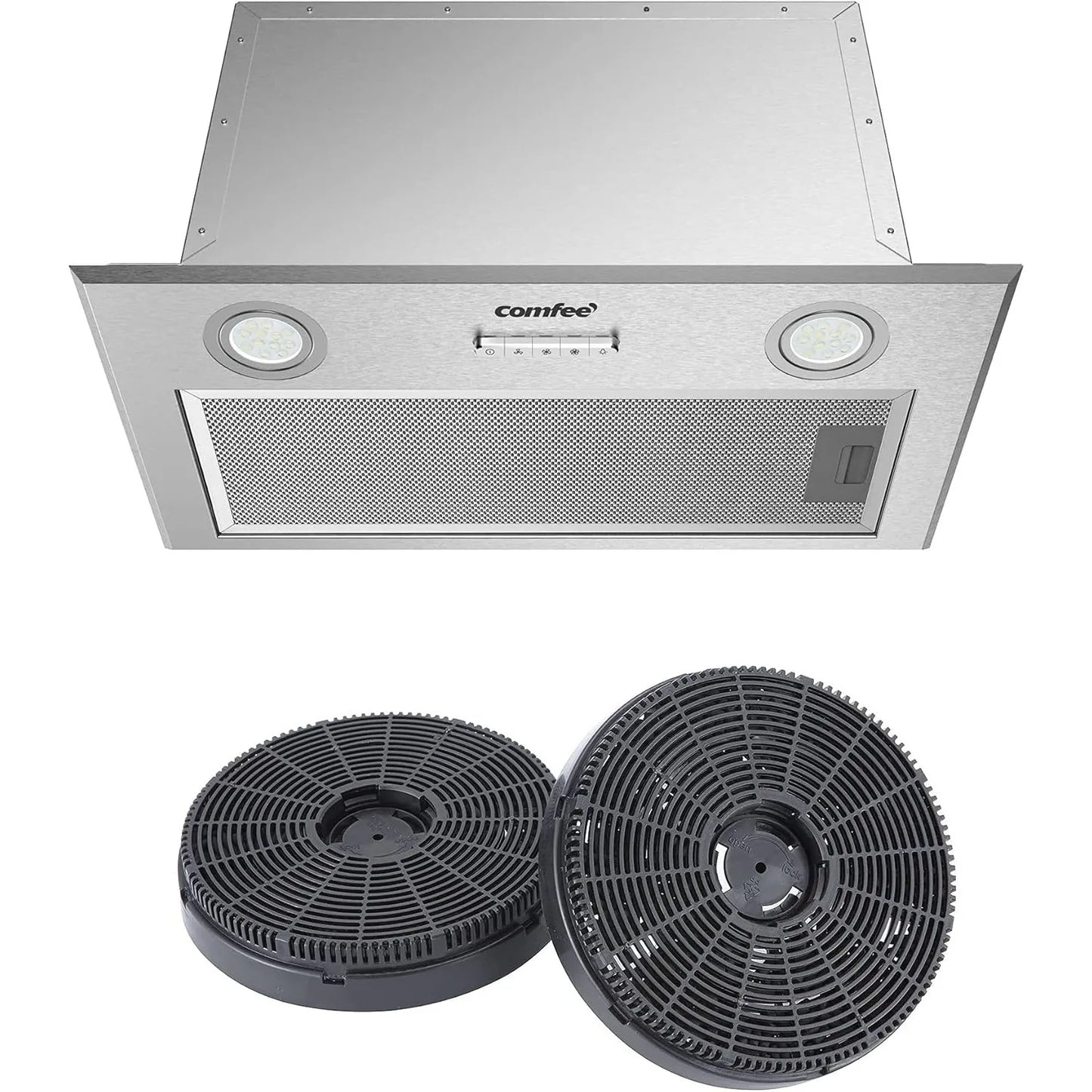 COMFEE Integrated Cooker Hood 52cm with LED Light, 520mm Built-in Extractor Fan Kitchen- Stainless Steel