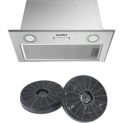 COMFEE Integrated Cooker Hood 52cm with LED Light, 520mm Built-in Extractor Fan Kitchen- Stainless Steel
