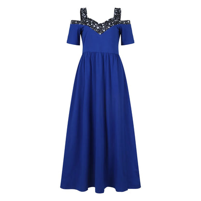 Women Elegant Halterneck Backless Long Dress