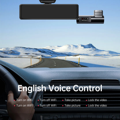 LINGDU D500 Dash Cam Ultra HD 4K Built-in 5GHz WI-FI GPS English Voice Control Dash Car Camera 24H Loop Recording D500 Car DVR