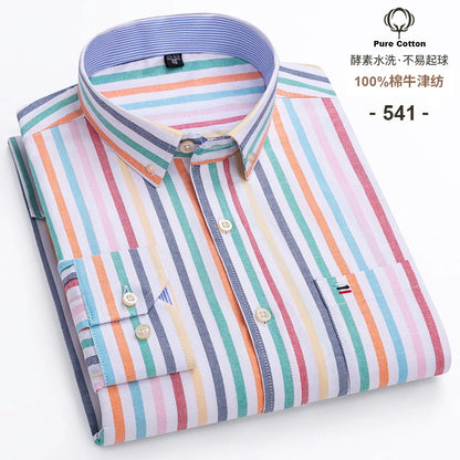 S-7XL Plus Size New Men's 100% Cotton Oxford Shirts